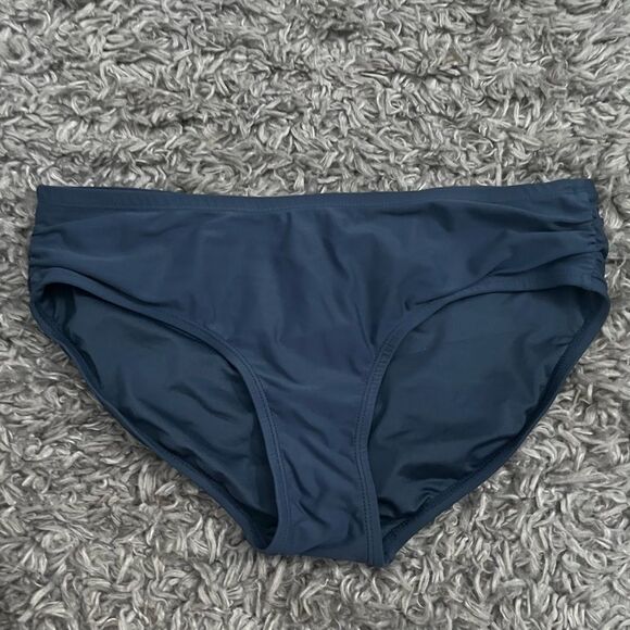 Free country mid rise navy iron blue bikini bottoms size large - Picture 1 of 3
